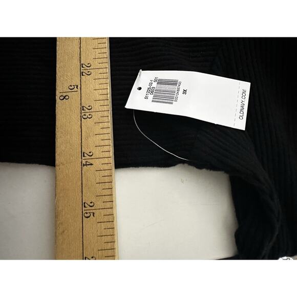 NEW Old Navy Plus Size 3X Women Black Ribbed Plush Tee Long Sleeve 34-14 - Picture 7 of 11